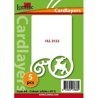 KARTEN und Zubehör / Cards Carte layouts, 5 pièces, avec des rennes