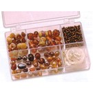 Schmuck Gestalten / Jewellery art Schmuckbox glass beads assortment brown