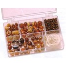 Schmuck Gestalten / Jewellery art Schmuckbox glazen kralen assortiment bruin