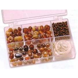 Schmuck Gestalten / Jewellery art Schmuckbox perle di vetro assortimento marrone