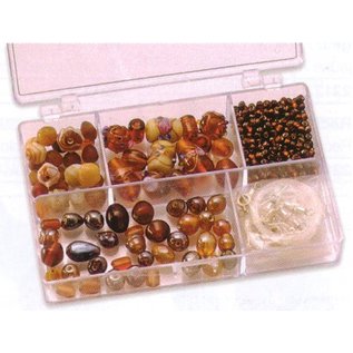 Schmuck Gestalten / Jewellery art Schmuckbox perle di vetro assortimento marrone