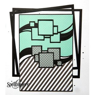 Spellbinders und Rayher Stamping and Embossing stencil, Spellbinders, border with squares