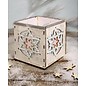 Objekten zum Dekorieren / objects for decorating Wooden Bastelset tealights holder, with star motif, 9,5x9,5x10cm, with 15 stars