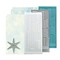 STICKER / AUTOCOLLANT Bastelset: Star sticker stamp set, silver, white and blue