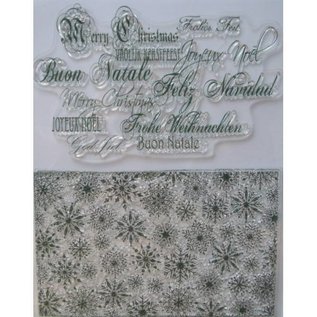 VIVA DEKOR (MY PAPERWORLD) Sellos transparentes, cristales de hielo y saludos de Navidad en muchos idiomas