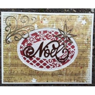 CREATIVE EXPRESSIONS und COUTURE CREATIONS Punching and embossing templates, Christmas Theme: frame with lace and snowflakes