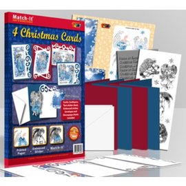 Bastelset: 4 cartes de Noël