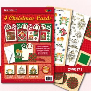 BASTELSETS / CRAFT KITS Bastelset: 4 Cartoline di Natale