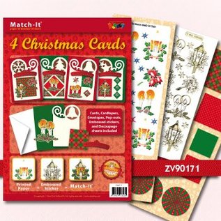 BASTELSETS / CRAFT KITS Bastelset: für 4  tolle Weihnachtskarten