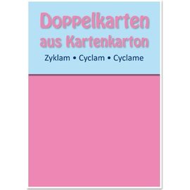 KARTEN und Zubehör / Cards 5 doble kort A6, zyklam, 250 g / m²