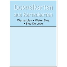 KARTEN und Zubehör / Cards 5 double cards A6, water blue, 250 g / sqm