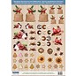 Embellishments / Verzierungen Die cut ark med Weihnachtsgebaeck, bakte epler fra 250g kartong, A4