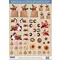 Embellishments / Verzierungen Punching bow with Christmas biscuits, baking tray made of 250g cardboard, size A4