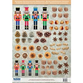 Embellishments / Verzierungen Die cut sheets with nutcrackers, dried fruit from 250g card stock, A4