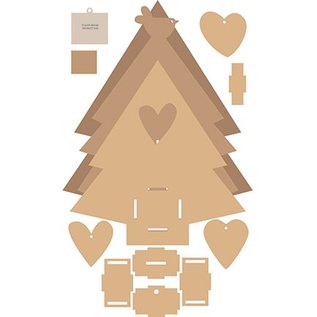 Objekten zum Dekorieren / objects for decorating Árbol de MDF de Navidad con caja de música