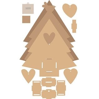 Objekten zum Dekorieren / objects for decorating MDF Weihnachtsbaum mit Musikdose