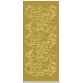 STICKER / AUTOCOLLANT Sticker, Merry Christmas, gold