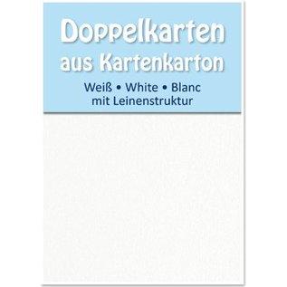 KARTEN und Zubehör / Cards 5 Satin doble kort A6, begge sider sateng med lin tekstur