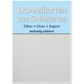 KARTEN und Zubehör / Cards 10 Satin doble kort A6, sølv, satin finish på begge sider