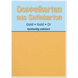 KARTEN und Zubehör / Cards 10 Satin dobbelt kort A6, guld, satin på begge sider