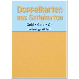 KARTEN und Zubehör / Cards 10 Satin doppie schede A6, oro, raso su entrambi i lati