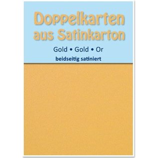 KARTEN und Zubehör / Cards 10 Satin-Doppelkarten A6, gold, beidseitig satiniert