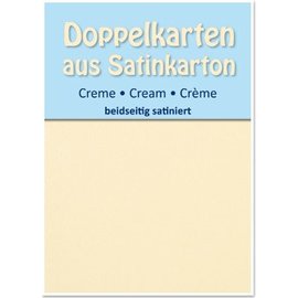 KARTEN und Zubehör / Cards 5 doubles cartes satin A6, crème, satin sur les deux côtés