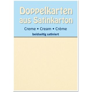 KARTEN und Zubehör / Cards 5 Satin doble kort A6, fløte, sateng på begge sider