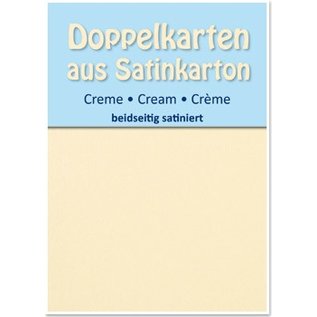 KARTEN und Zubehör / Cards 5 Satin doppie carte A6, crema, raso su entrambi i lati