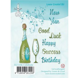 Leane Creatief - Lea'bilities und By Lene Transparent stamps, Celebration, Champagne, Champagne