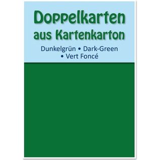 KARTEN und Zubehör / Cards 10 doble kort A6, mørk grønn, 250 g / m²