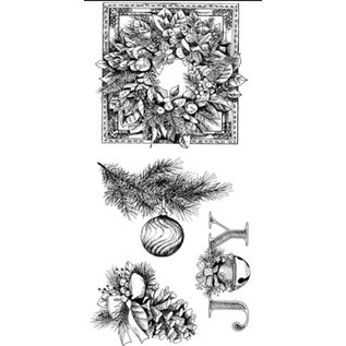 EK Succes, Martha Stewart Transparent Stempel, Weihnachtskranz, Weihnachtsornamente