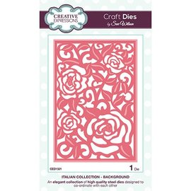 CREATIVE EXPRESSIONS und COUTURE CREATIONS Punching and embossing template background motif Roses