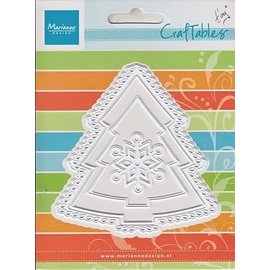 Marianne Design Ponsen en embossing stencil: Kerstboom en sneeuwvlok