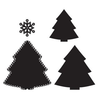 Marianne Design Punzonatura e goffratura stencil: Albero di Natale e fiocco di neve