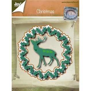 Joy!Crafts / Jeanine´s Art, Hobby Solutions Dies /  plantillas de punzonado y estampado en relieve, corona de Navidad y Hirsch