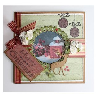 Joy!Crafts / Jeanine´s Art, Hobby Solutions Dies /  plantillas de punzonado y estampado en relieve, corona de Navidad y Hirsch