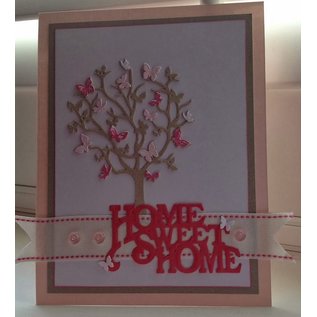 Spellbinders und Rayher Corte y estampado en relieve plantillas, El D-Lites, texto "Home Sweet Home"