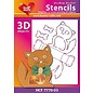 Schablonen, für verschiedene Techniken / Templates Masque plastique chat 3D, taille: 21 x 30 cm