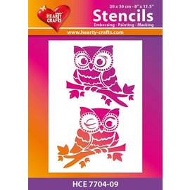 Schablonen, für verschiedene Techniken / Templates Plastic template with 2 owls, size: 21 x 30 cm