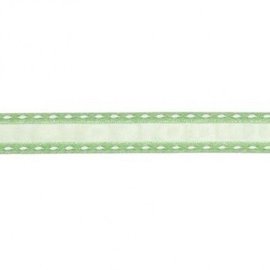 DEKOBAND / RIBBONS / RUBANS ... Dekoband with embroidered edges, green