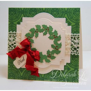 Spellbinders und Rayher Ponsen en embossing stencil De D-Lites, kerstkrans