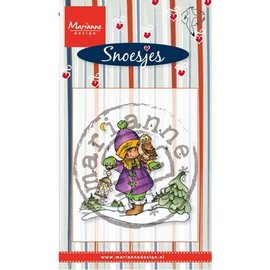 Stempel / Stamp: Transparent Gennemsigtige frimærker Marianne design, Snoesjes i sneen