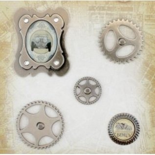 Embellishments / Verzierungen Charms in metallo Set di auto d'epoca, 5 parti