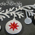 Die-namics Estampillage et gaufrage pochoir, Les-namites, boule de Noël guirlande