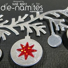 Die-namics Estampillage et gaufrage pochoir, Les-namites, boule de Noël guirlande