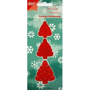 Joy!Crafts / Jeanine´s Art, Hobby Solutions Dies /  Y el estampado de la plantilla, 3 árboles de Navidad