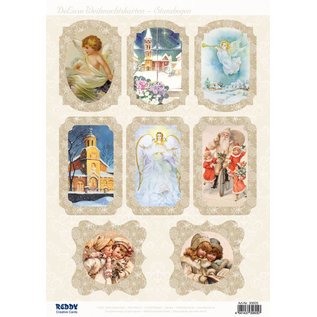 Deluxe udstanset ark, med sølvramme, 8 billeder, jul