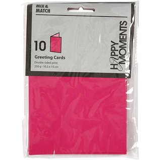 KARTEN und Zubehör / Cards Biglietti per appunti, dimensioni 10,5x15 cm, rosa / rosa, 10 pezzi