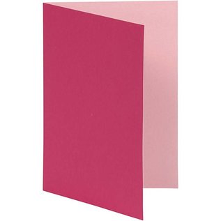 KARTEN und Zubehör / Cards Briefkarten, Größe 10,5x15 cm,pink/rosa, 10 Stück